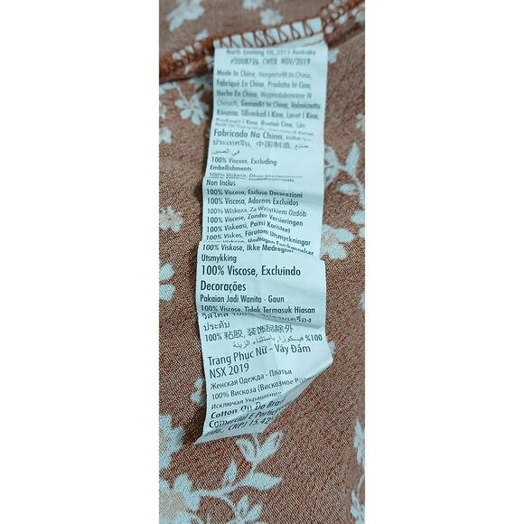 Cotton on womens large rust cinnamon viscose silk slip dress floral vacation - Picture 9 of 9
